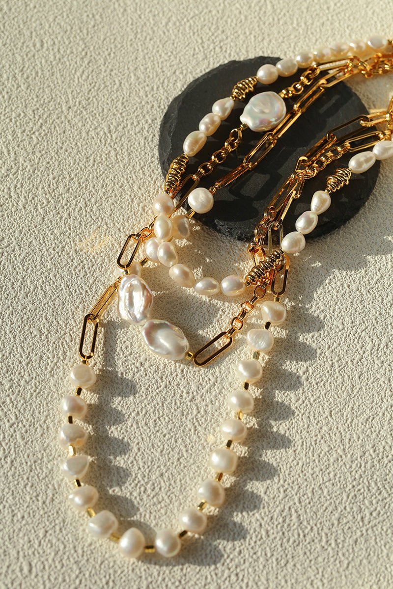 Unisex Chunky Chain & Pearl Necklace - floysun