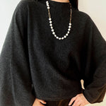 Unisex Chunky Chain & Pearl Necklace - floysun