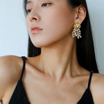 Vacation Collection White Fossil Bead Tassel Earrings - floysun