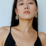 Vacation Collection White Fossil Bead Tassel Earrings - floysun