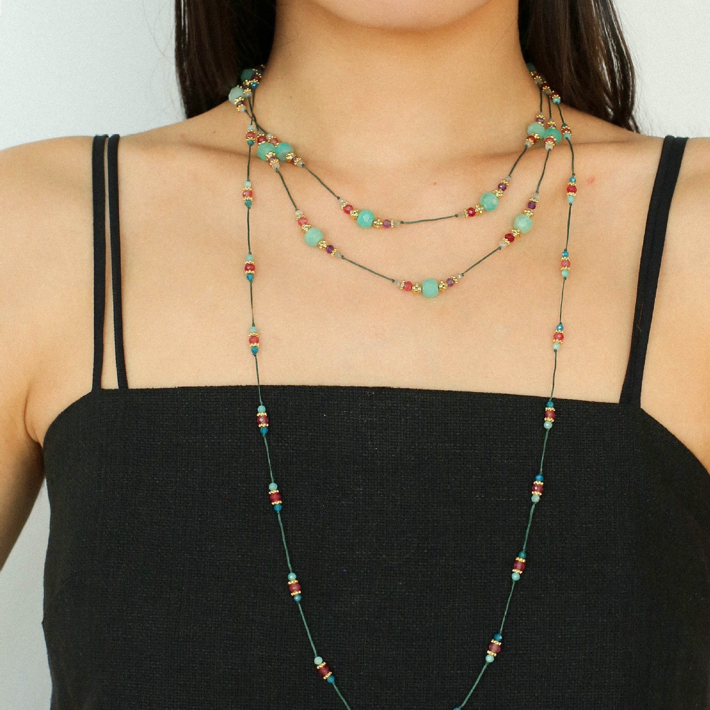 Verdant Blossom Green Strawberry Quartz Necklace - floysun