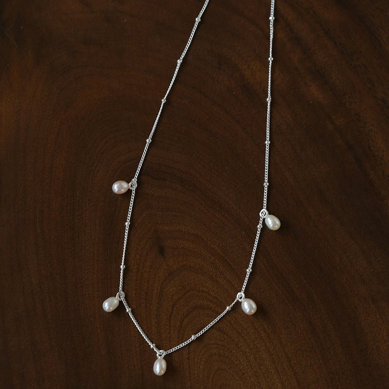 Versatile Layerable Rice Freshwater Pearl Necklace - floysun