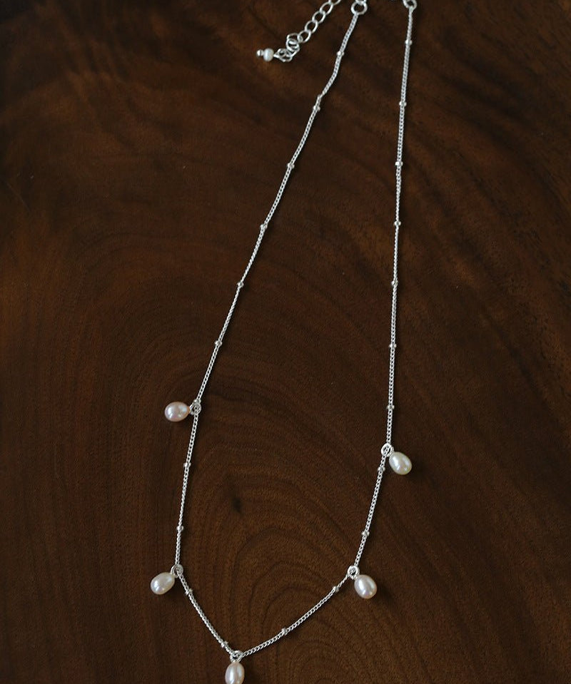 Versatile Layerable Rice Freshwater Pearl Necklace - floysun