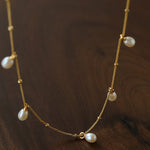 Versatile Layerable Rice Freshwater Pearl Necklace - floysun