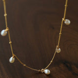 Versatile Layerable Rice Freshwater Pearl Necklace - floysun