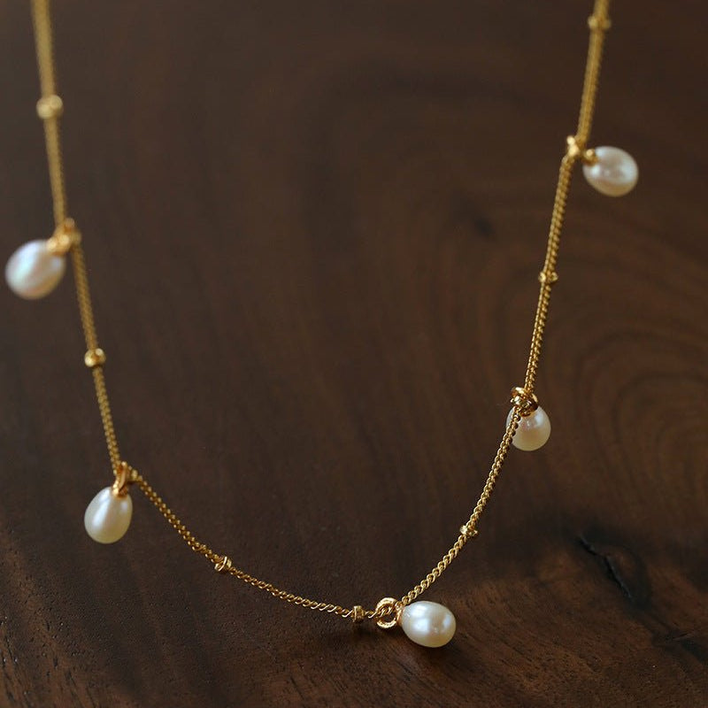 Versatile Layerable Rice Freshwater Pearl Necklace - floysun