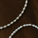 Versatile Layerable Rice Freshwater Pearl Necklace - floysun