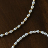 Versatile Layerable Rice Freshwater Pearl Necklace - floysun