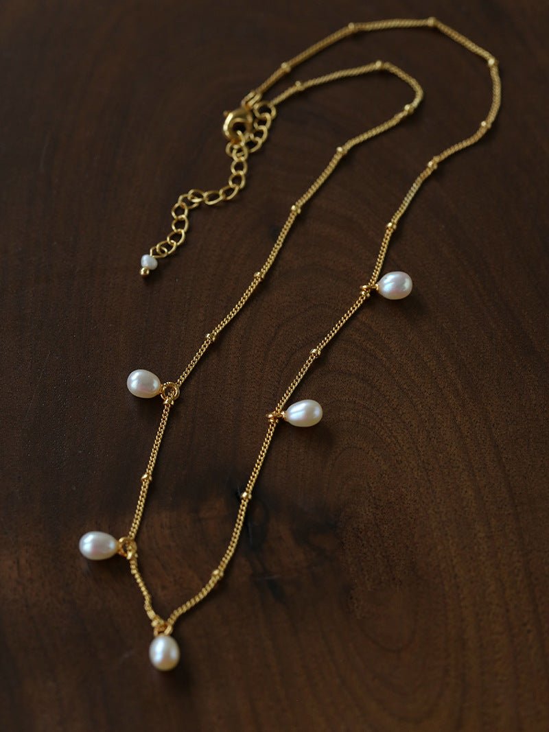 Versatile Layerable Rice Freshwater Pearl Necklace - floysun