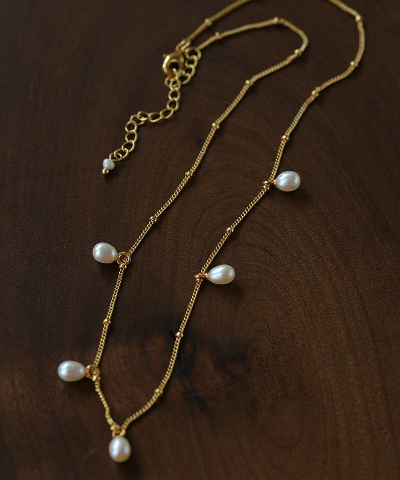 Versatile Layerable Rice Freshwater Pearl Necklace - floysun