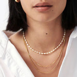 Versatile Layerable Rice Freshwater Pearl Necklace - floysun
