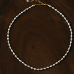 Versatile Layerable Rice Freshwater Pearl Necklace - floysun