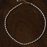Versatile Layerable Rice Freshwater Pearl Necklace - floysun