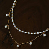 Versatile Layerable Rice Freshwater Pearl Necklace - floysun