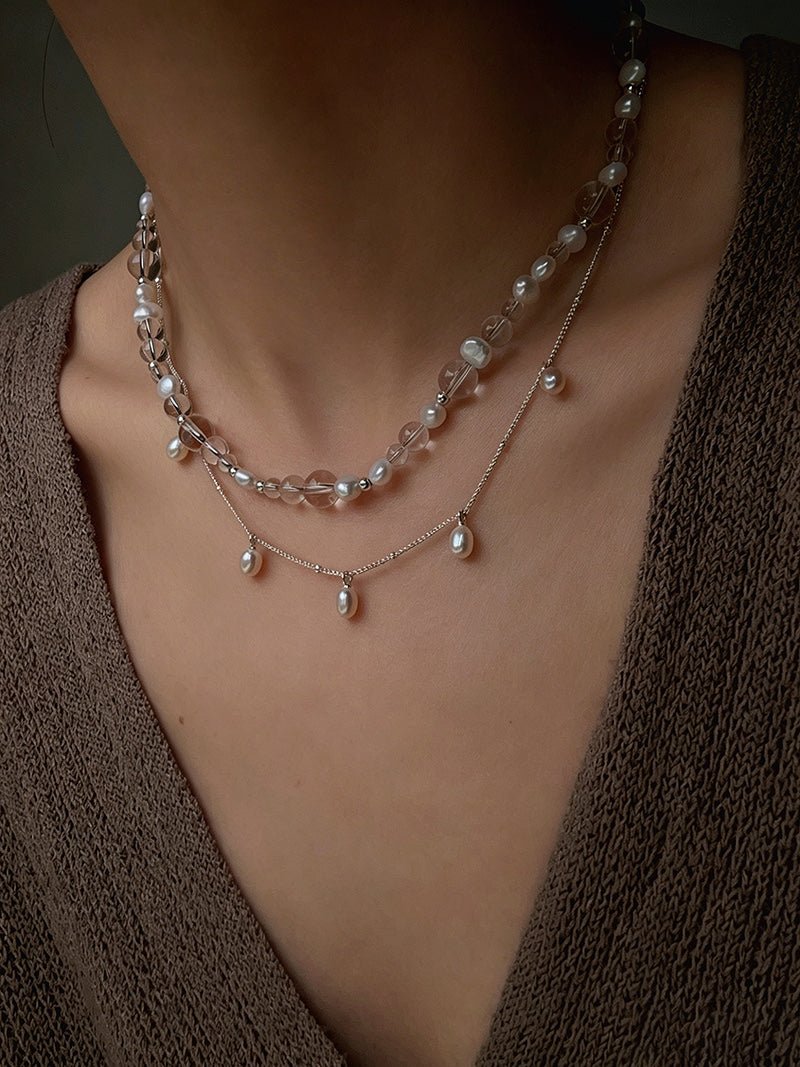 Versatile Layerable Rice Freshwater Pearl Necklace - floysun