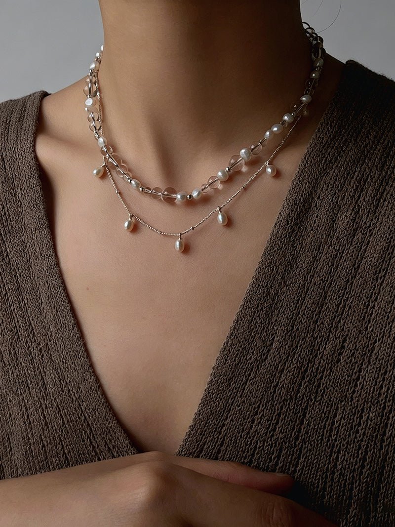 Versatile Layerable Rice Freshwater Pearl Necklace - floysun