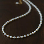 Versatile Layerable Rice Freshwater Pearl Necklace - floysun