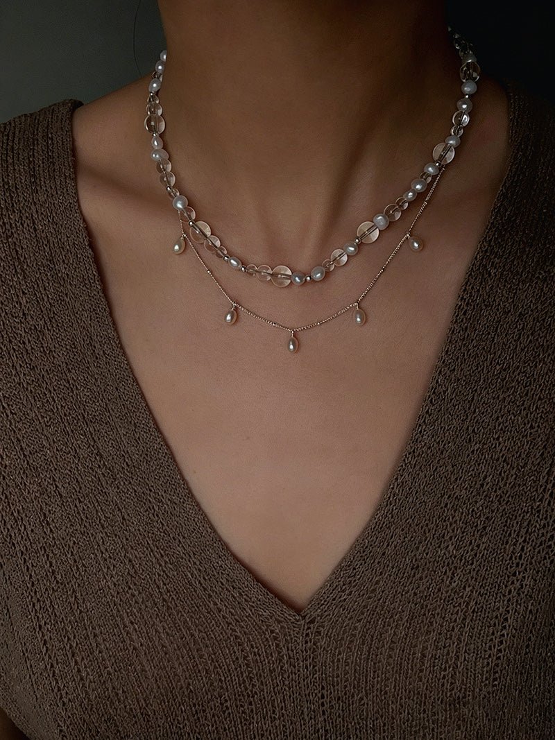 Versatile Layerable Rice Freshwater Pearl Necklace - floysun