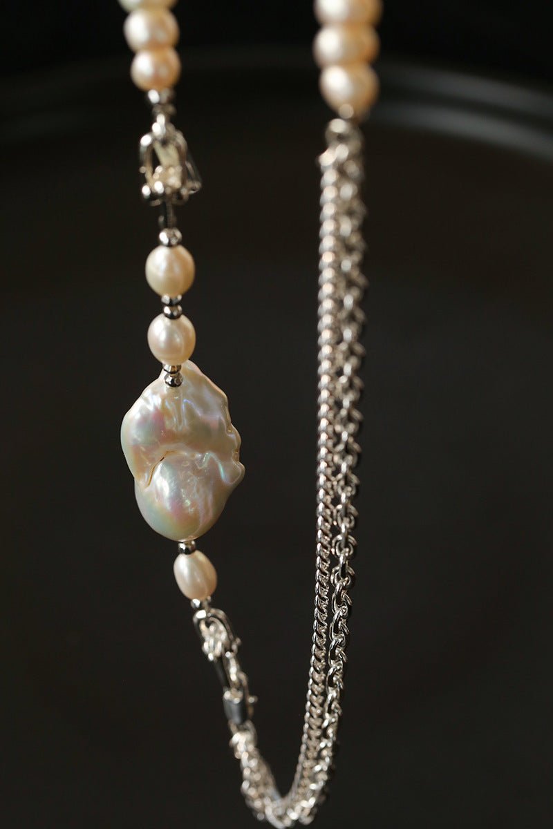 Versatile Natural Baroque Pearl Extension Chain | Luxury DIY Jewelry Accessory - floysun