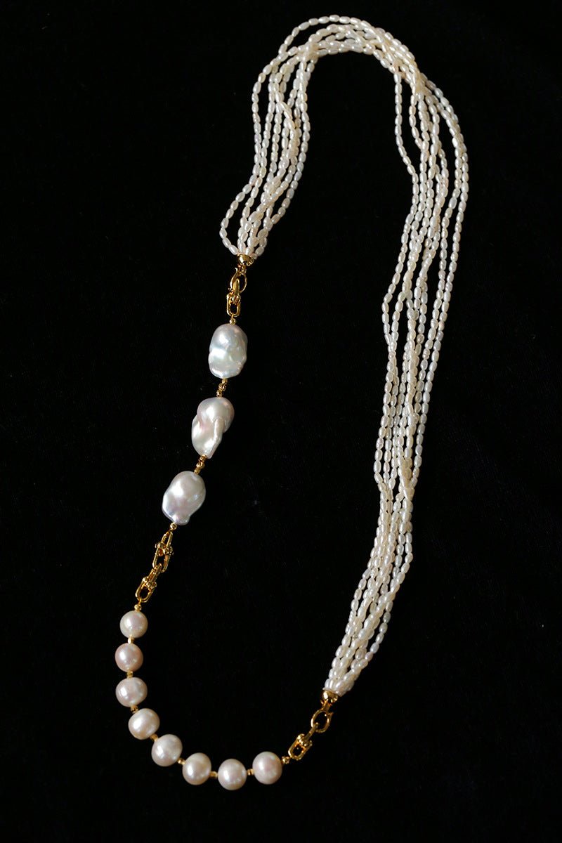 Versatile Natural Baroque Pearl Extension Chain | Luxury DIY Jewelry Accessory - floysun