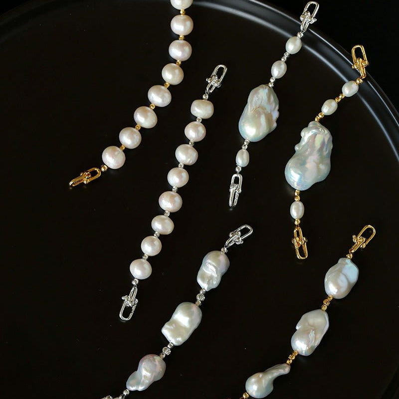 Versatile Natural Baroque Pearl Extension Chain | Luxury DIY Jewelry Accessory - floysun