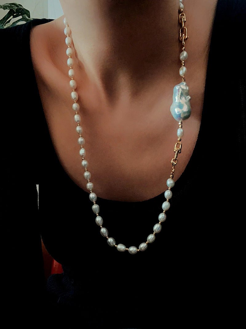 Versatile Natural Baroque Pearl Extension Chain | Luxury DIY Jewelry Accessory - floysun