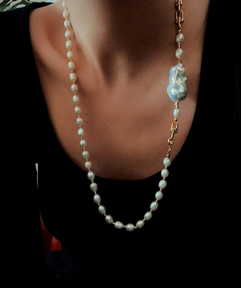 Versatile Natural Baroque Pearl Extension Chain | Luxury DIY Jewelry Accessory - floysun