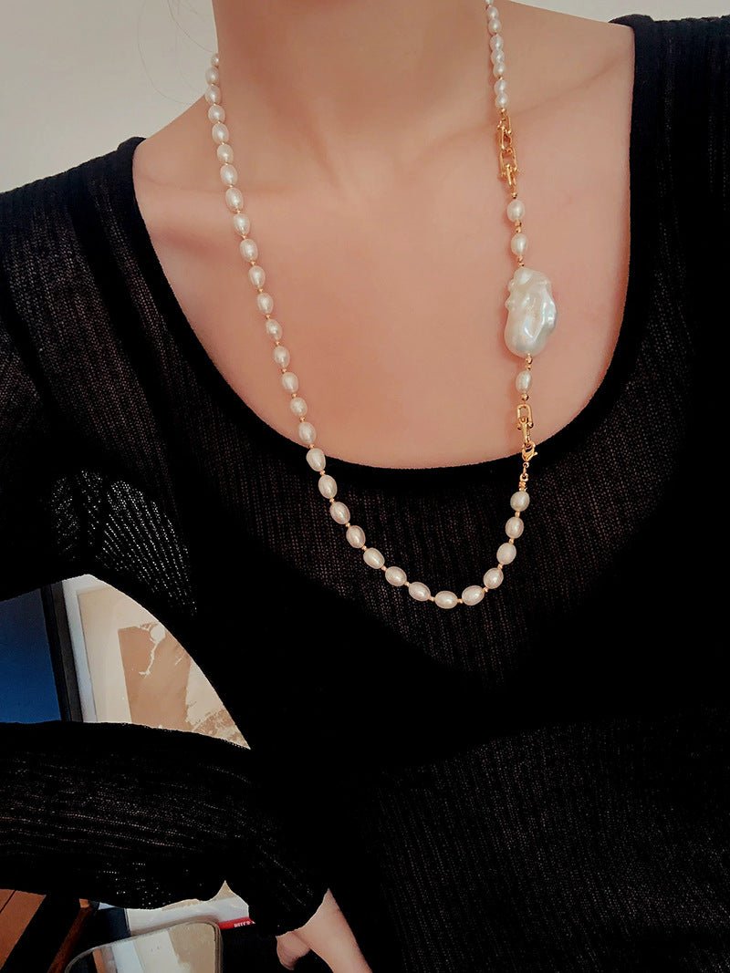 Versatile Natural Baroque Pearl Extension Chain | Luxury DIY Jewelry Accessory - floysun