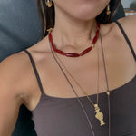Vessel” Series Olive Agate Beaded Necklace - floysun