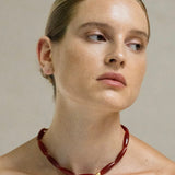 Vessel” Series Olive Agate Beaded Necklace - floysun