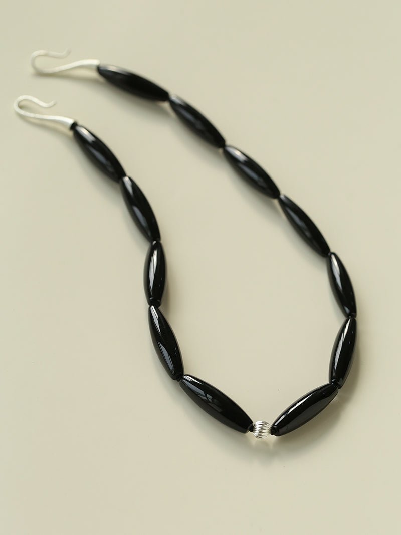 Vessel” Series Olive Agate Beaded Necklace - floysun