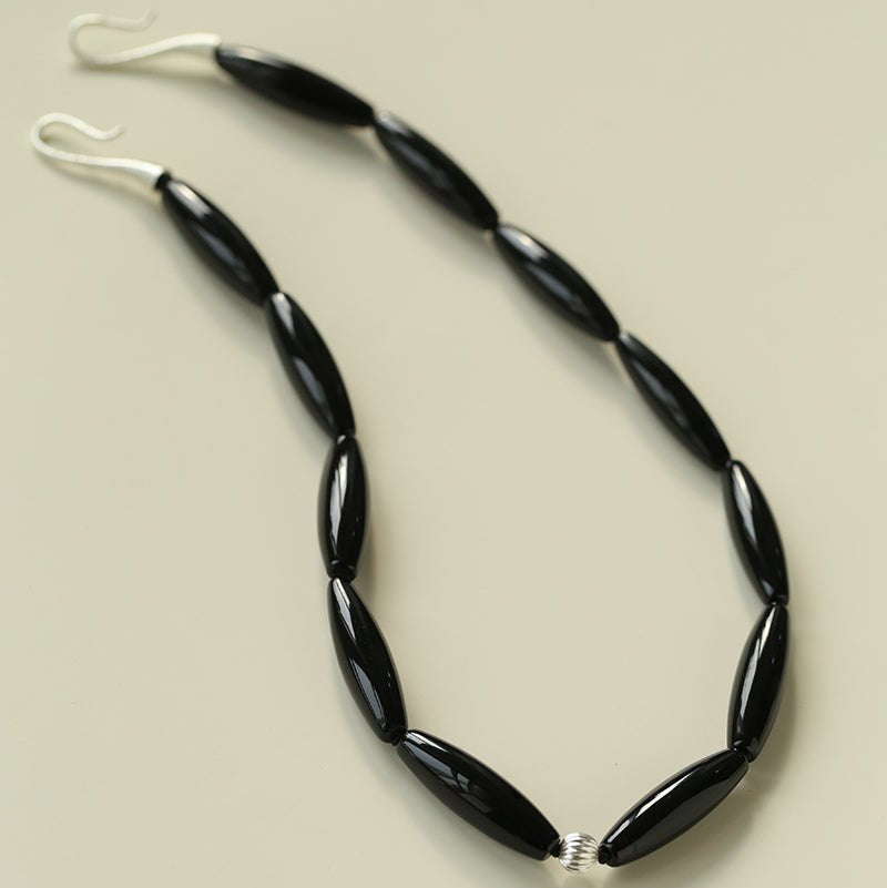 Vessel” Series Olive Agate Beaded Necklace - floysun