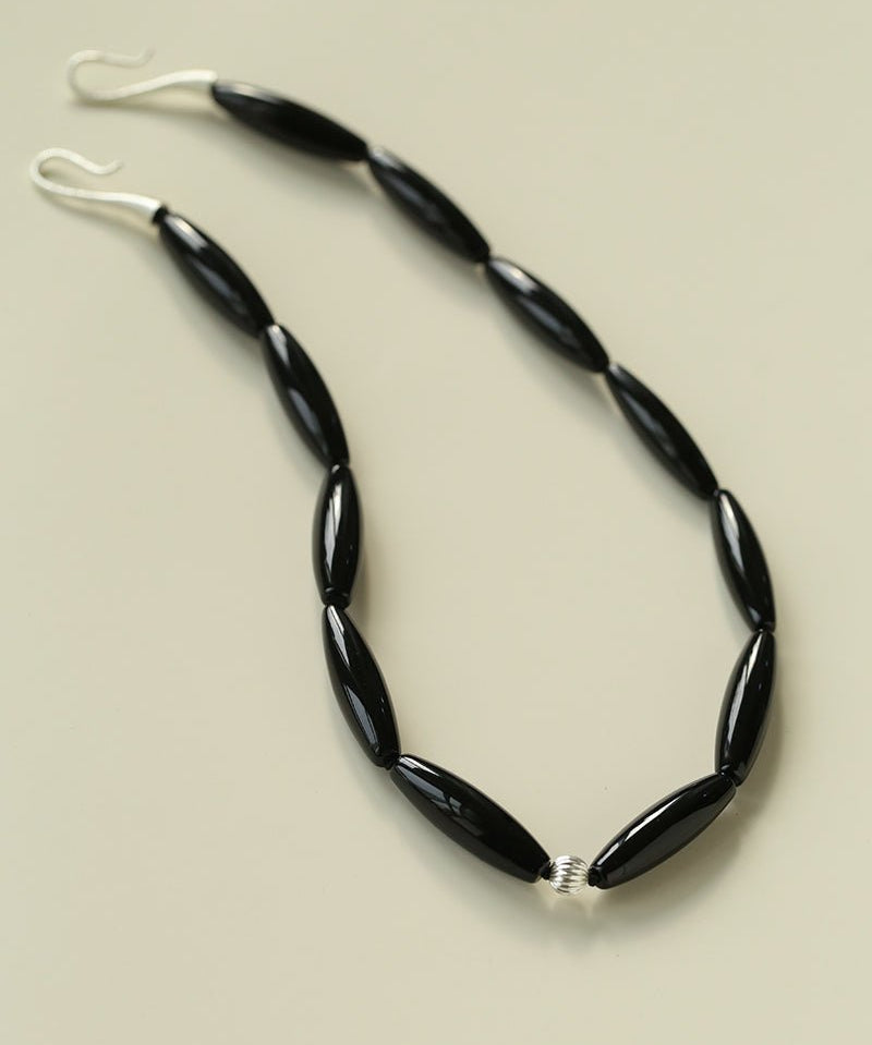 Vessel” Series Olive Agate Beaded Necklace - floysun