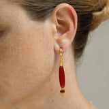 "Vessel" Series Red & Black Agate Earrings - floysun