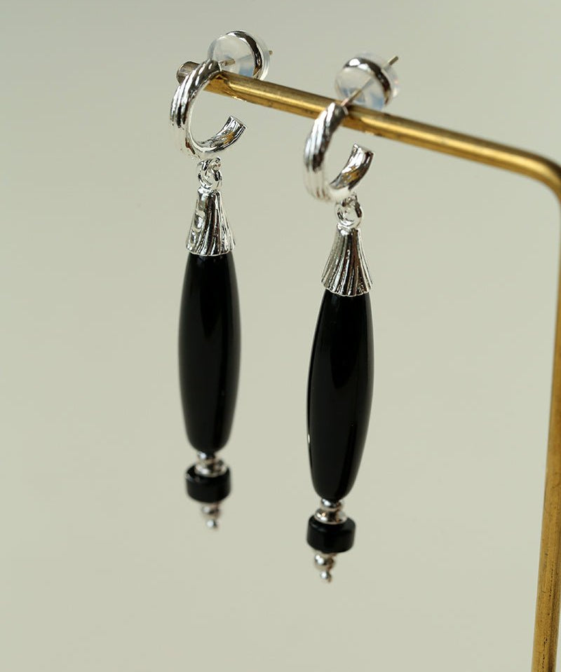 "Vessel" Series Red & Black Agate Earrings - floysun