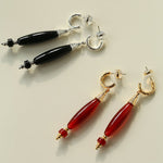 "Vessel" Series Red & Black Agate Earrings - floysun