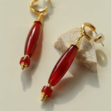 "Vessel" Series Red & Black Agate Earrings - floysun