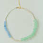 Vibrant Multicolored Gemstone and Pearl Beaded Necklace - Blue Green Necklace - floysun