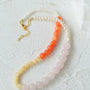 Vibrant Multicolored Gemstone and Pearl Beaded Necklace - Orange Pink Necklace - floysun
