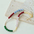 Vibrant Multicolored Gemstone and Pearl Beaded Necklace - Red Green Necklace - floysun