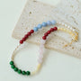 Vibrant Multicolored Gemstone and Pearl Beaded Necklace - Red Green Necklace - floysun