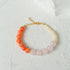 Vibrant Multicolored Gemstone Beaded Bracelet - Orange Pink Bracelet - floysun