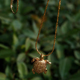 Vintage 3D Gold Turtle Pendant Long Necklace - floysun