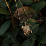 Vintage 3D Gold Turtle Pendant Long Necklace - floysun