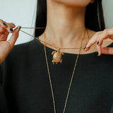 Vintage 3D Gold Turtle Pendant Long Necklace - floysun