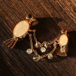 Vintage 3D Love Birds Chain Brooch - floysun
