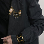 Vintage 3D Love Birds Chain Brooch - floysun