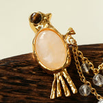 Vintage 3D Love Birds Chain Brooch - floysun