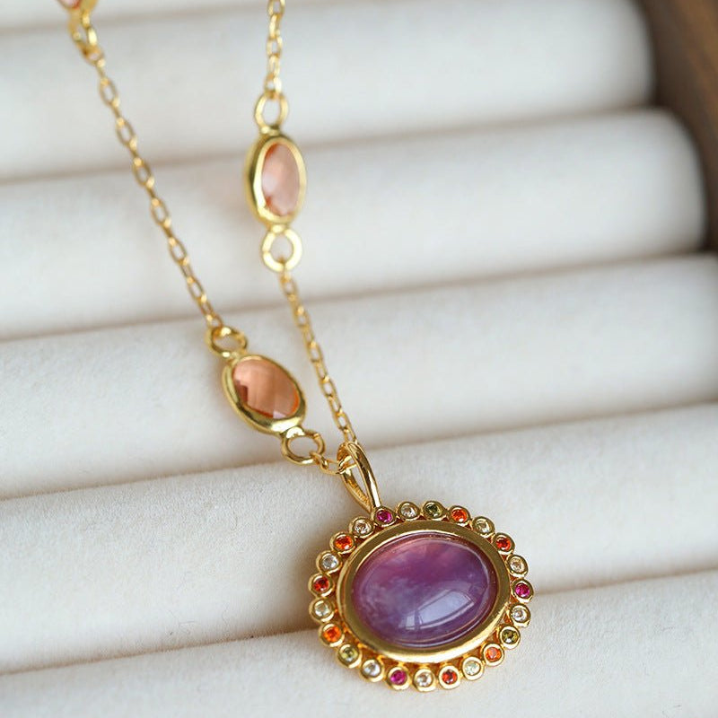 Vintage Amethyst Pendant Necklace - floysun