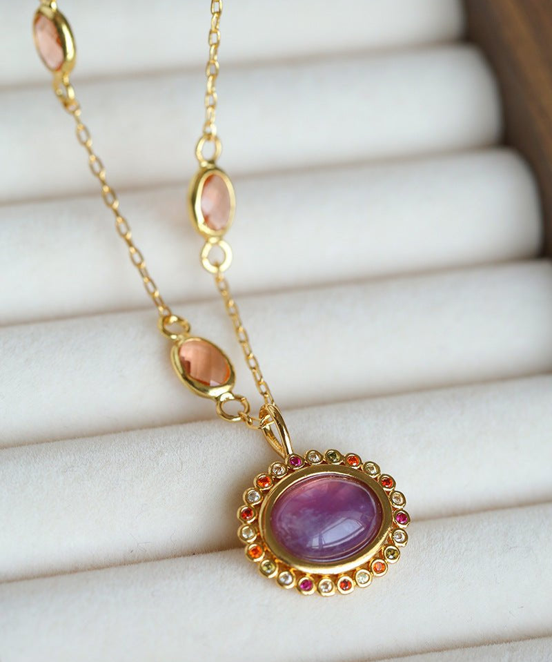 Vintage Amethyst Pendant Necklace - floysun